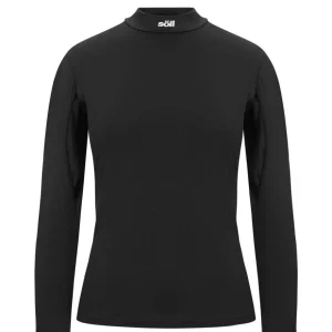 Camiseta térmica de esquí para mujer Soll Turtleneck Black