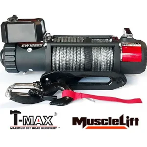 Cabrestante T-MAX Muscle-Lift MW12500 12V cable de plasma