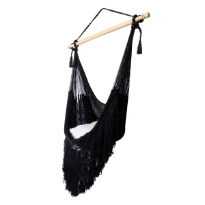 Columpio Maya con Flecos Algodón Negro