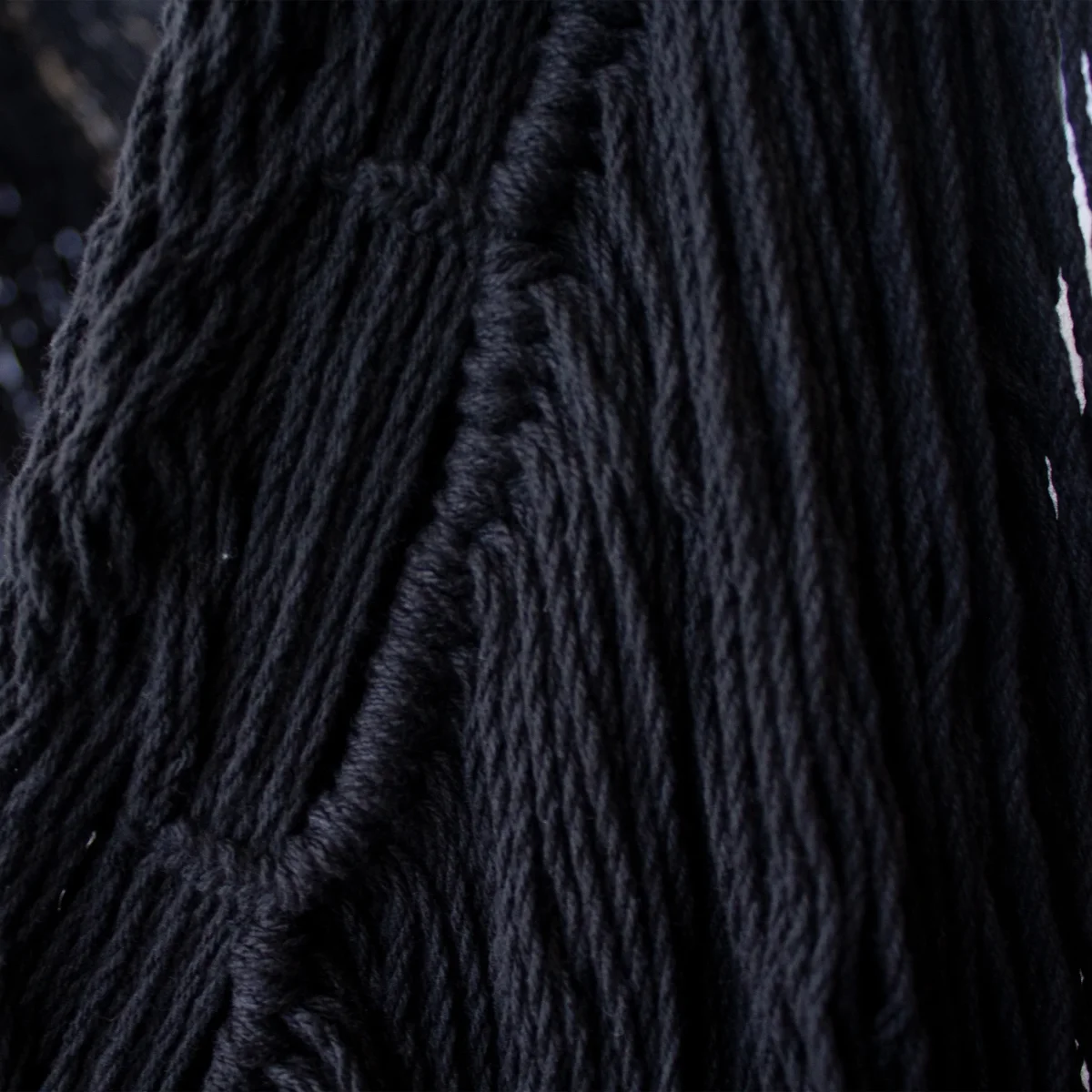 Columpio Maya con Flecos Algodón Negro - Imagen 3