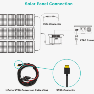 Cable conexión solar MC4 a XT60 5m