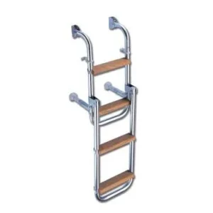 Escalera de Baño Inox-Madera de 4 Peldaños