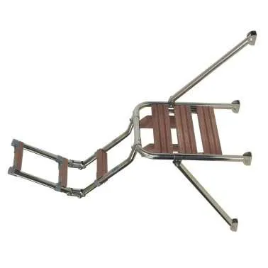 Plataforma de baño en acero inoxidable y madera 35×45 cm - Imagen 3