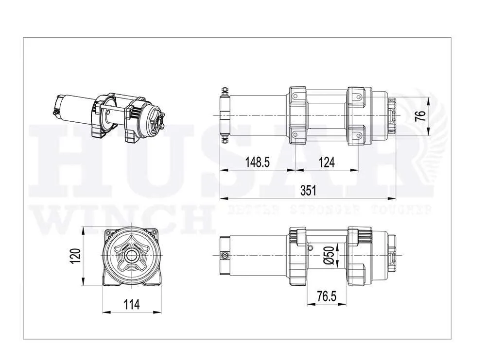 Cabrestante Eléctrico 1360 Kg BST 3000 Lbs con Cabo - Imagen 3